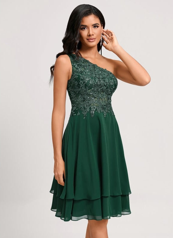 Robe Trapèze Vert Émeraude Chic - gallery 3