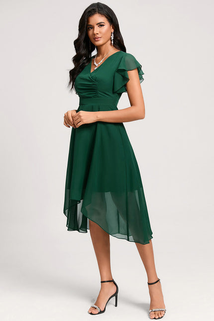 Robe Trapèze Flottante Verte - gallery 3