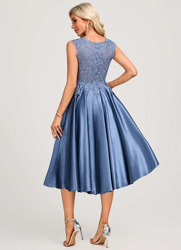 Robe Trapèze Élégante À Dentelle - gallery 5
