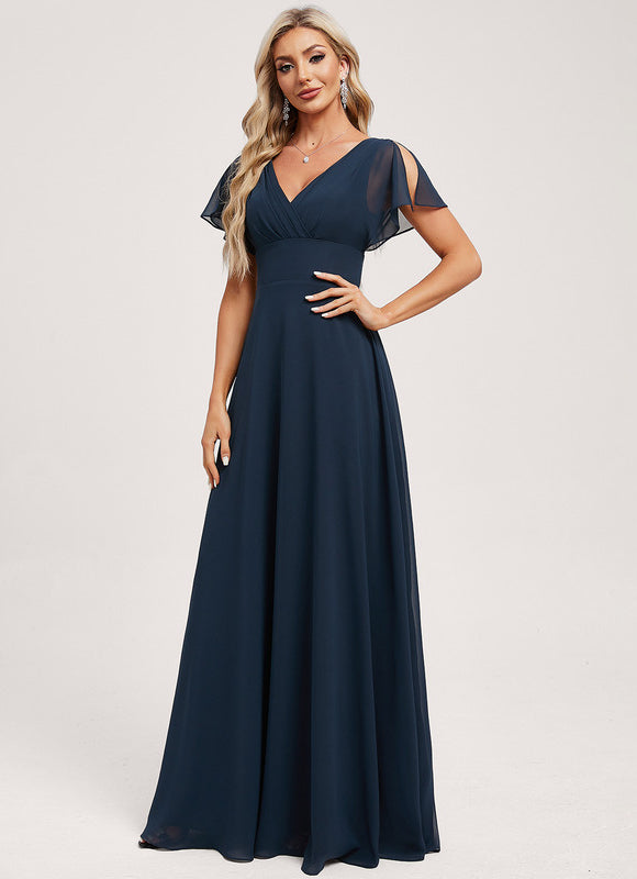 Robe Trapèze Longue Beige Élégante - gallery 1