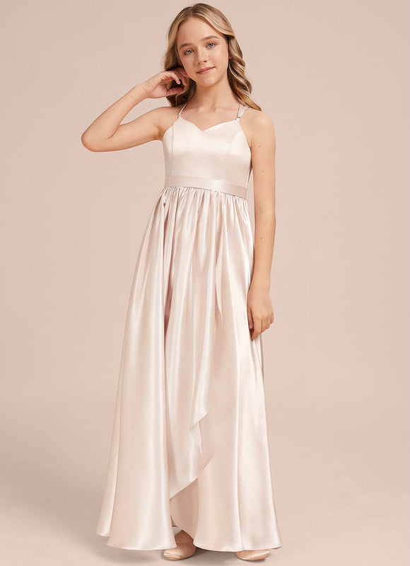 Robe Trapèze Satinée Longue Émeraude - gallery 4