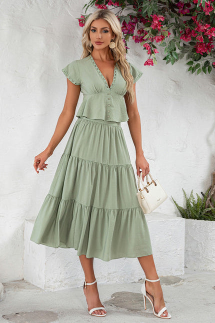 Robe Trapèze Vert Tendre - gallery 6