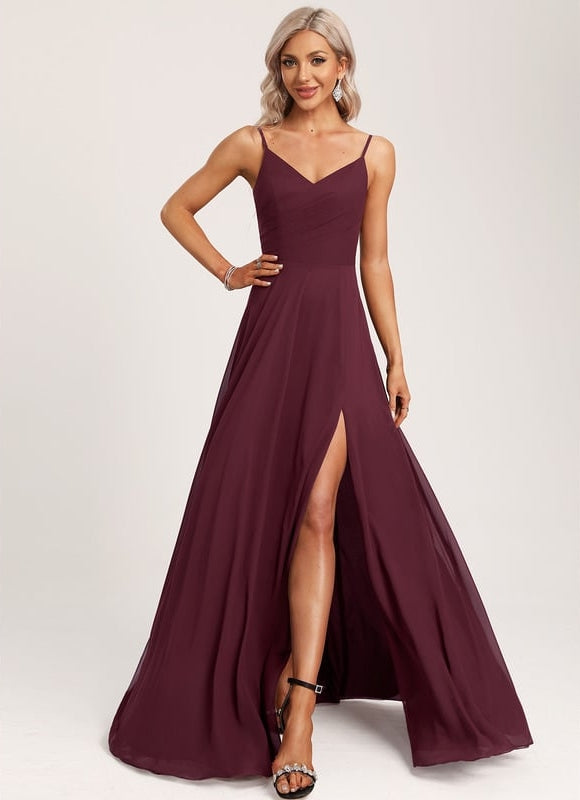 Robe Trapèze Longue Beige Élégante - gallery 4
