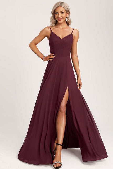 Robe Trapèze Longue Beige Élégante - gallery 4