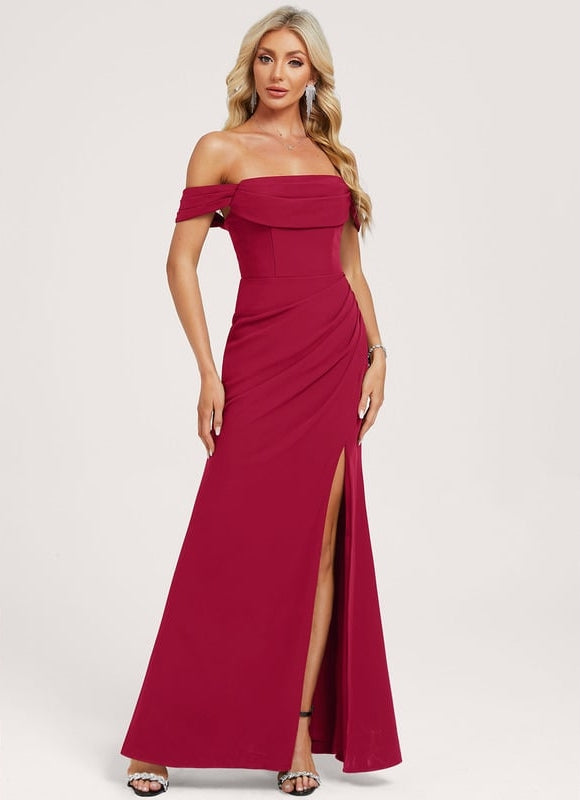 Robe Trapèze Bordeaux Élégante - gallery 1