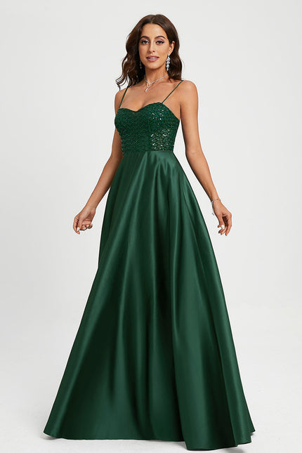 Robe Trapèze Élégance Satinée Émeraude - gallery 3