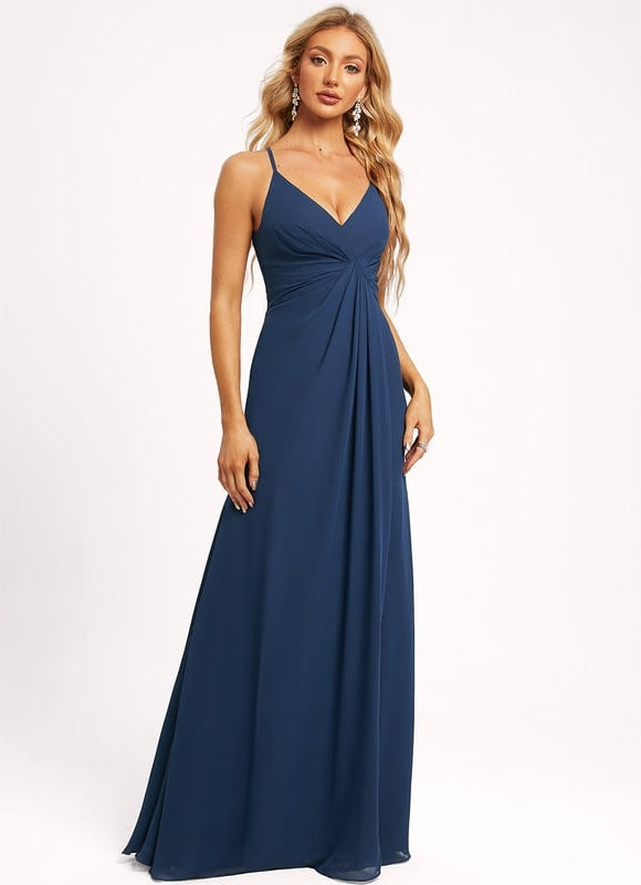 Robe Trapèze Longue Beige Élégante - gallery 3