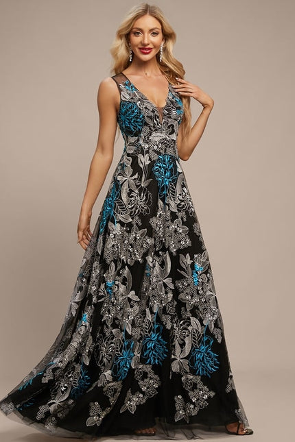 Robe Trapèze Noir Floral Chic