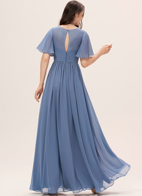 Robe Trapèze Mousseline Fendue - gallery 1