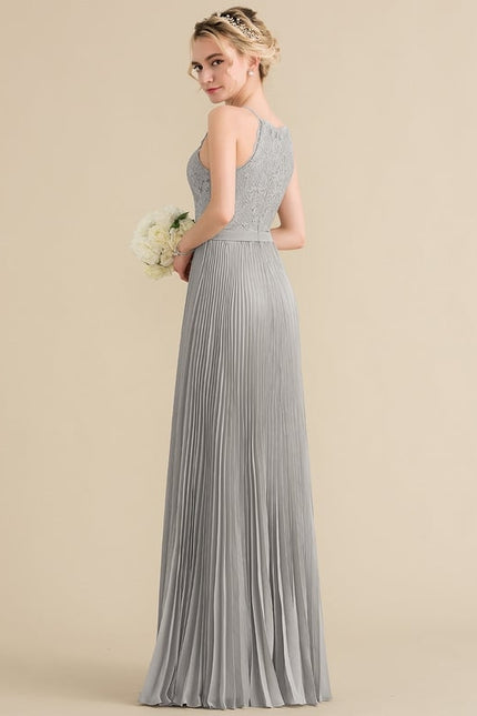 Robe Trapèze Gris Élégance Plissée - gallery 6