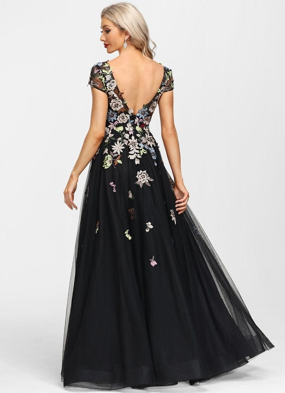 Robe Trapèze Rêve Floral Noir - gallery 2