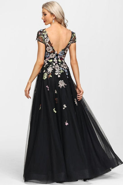 Robe Trapèze Rêve Floral Noir - gallery 2