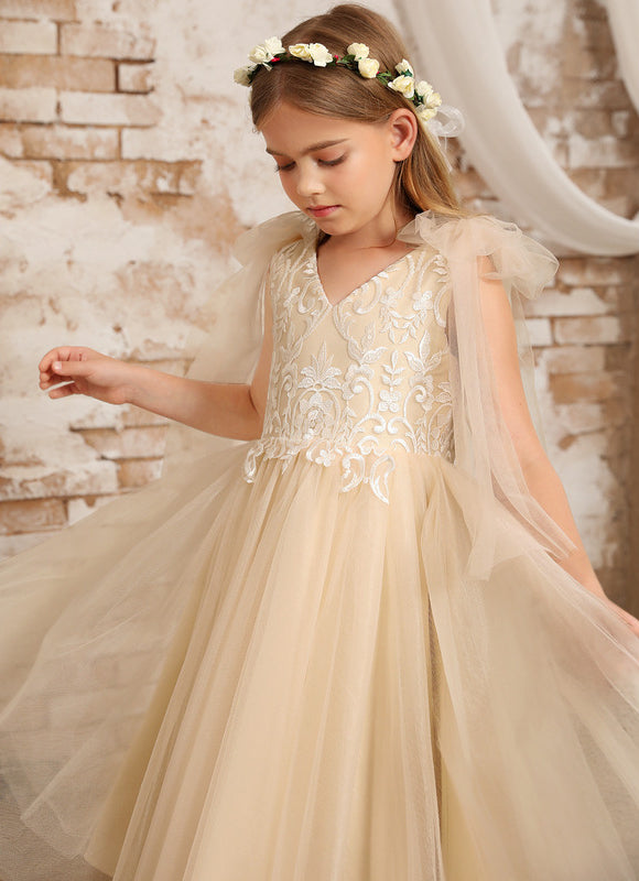 Robe Trapèze Tulle Écru - gallery 9