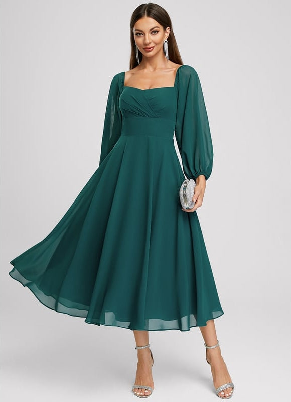 Robe Trapèze Émeraude Aérienne