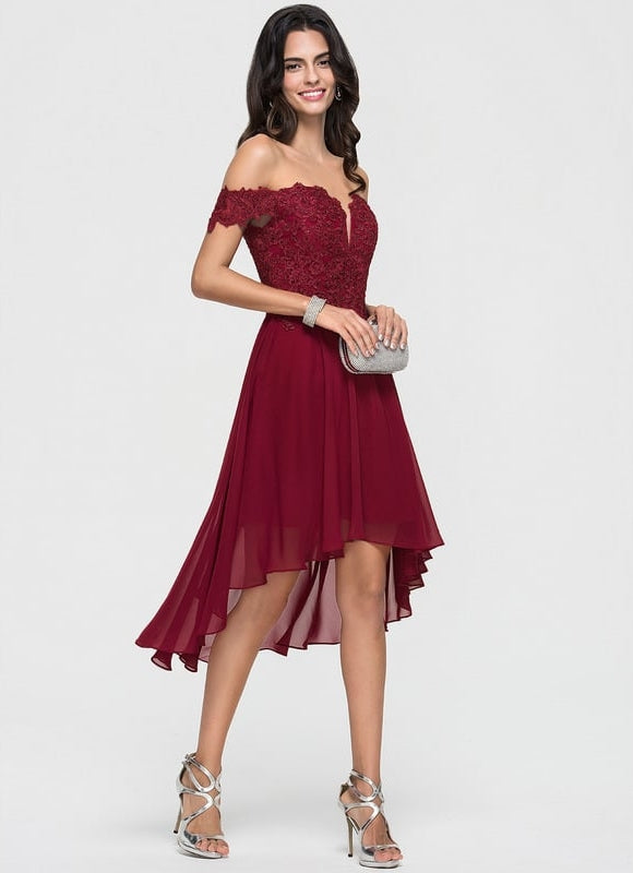 Robe Trapèze Asymétrique Velours - gallery 3