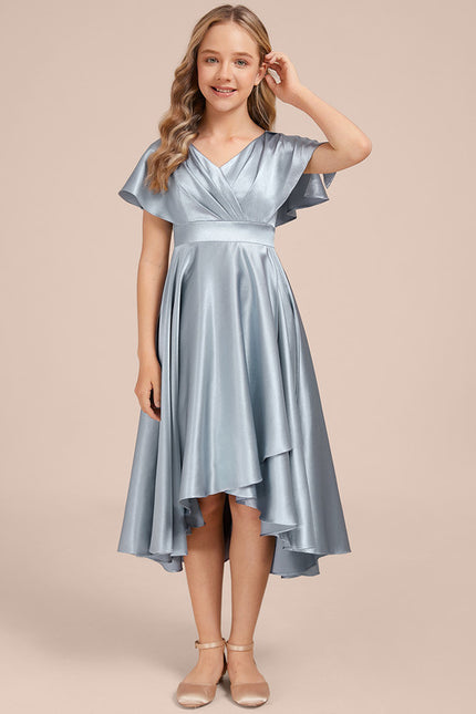 Robe Trapèze Satin Ciel