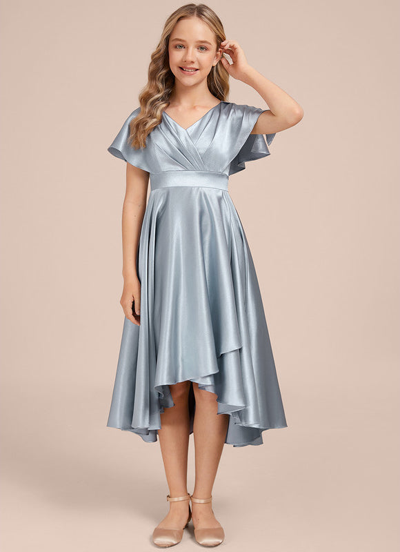 Robe Trapèze Satin Ciel