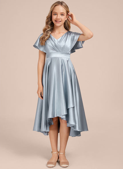Robe Trapèze Satin Ciel