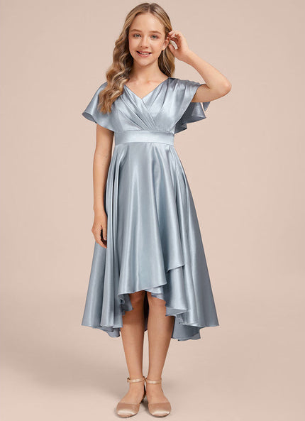Robe Trapèze Satin Ciel