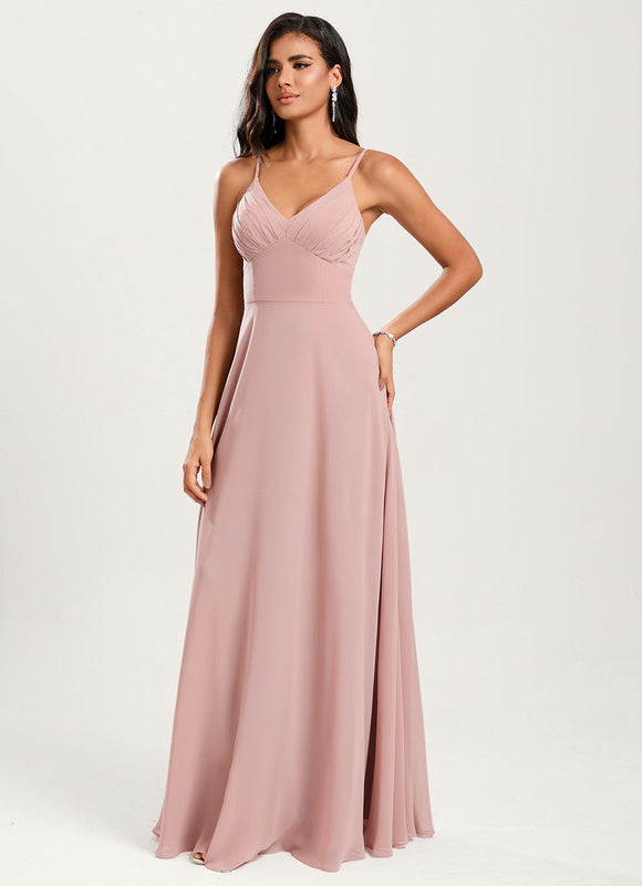 Robe Trapèze Mousseline Fendue - gallery 1