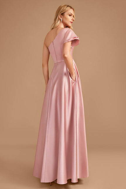 Robe Trapèze Rêve De Satin Rose - gallery 4