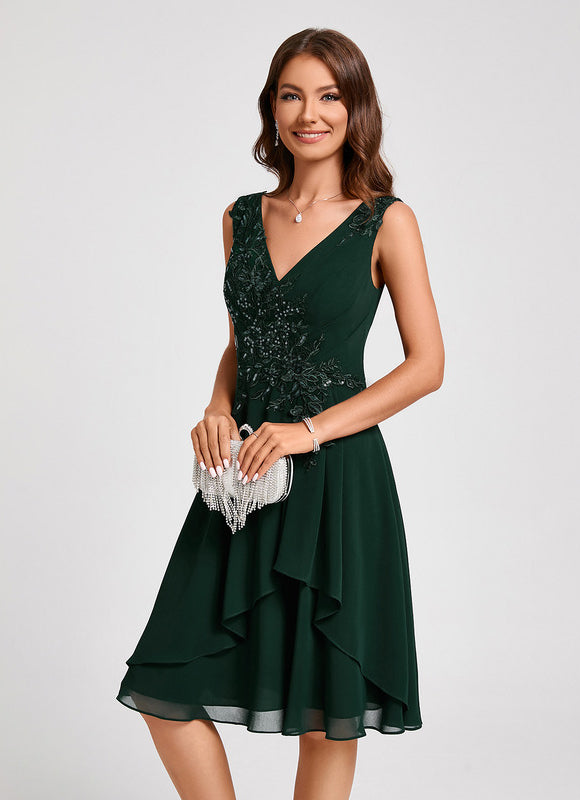 Robe Trapèze Éclat Vert Émeraude - gallery 7