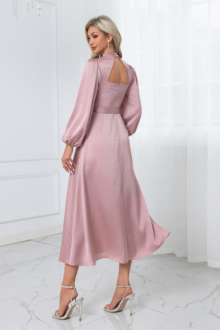 Robe Trapèze Rose Satinée - gallery 2