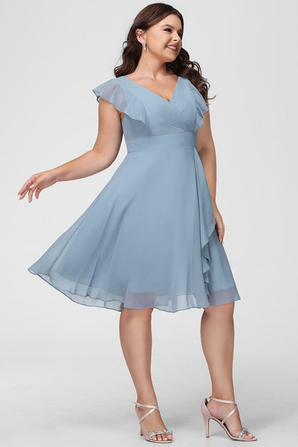 Robe Trapèze Bleu Vaporeux Chic - gallery 7