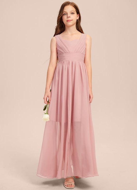 Robe Trapèze Rose Pastel Asymétrique Mousseline - gallery 5