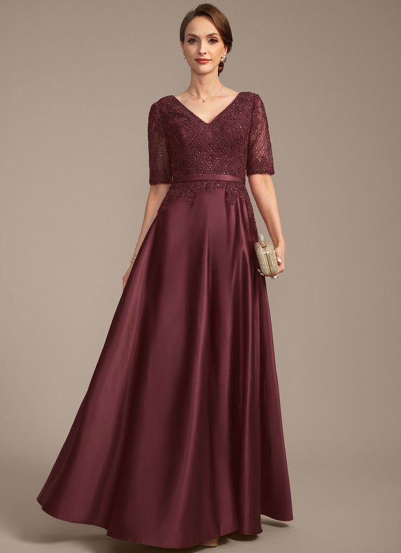 Robe Trapèze Satin Bordeaux Élégant