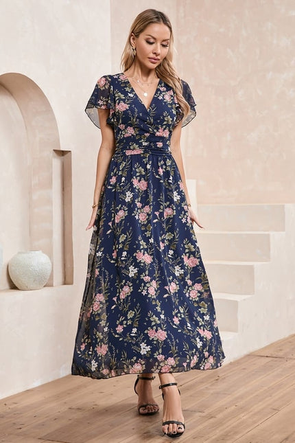 Robe Trapèze Fleurie Nuit