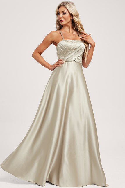 Robe Trapèze Satin Émeraude - gallery 1