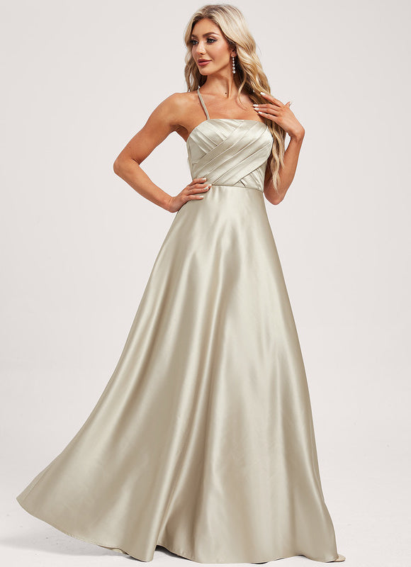 Robe Trapèze Satin Émeraude - gallery 1
