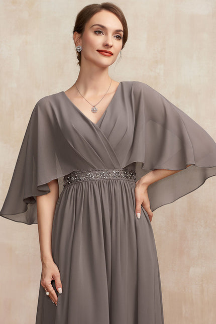 Robe Trapèze Gris Élégance Sereine - gallery 1