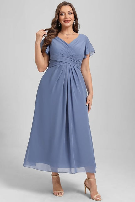 Robe Trapèze Florale Marine - gallery 7