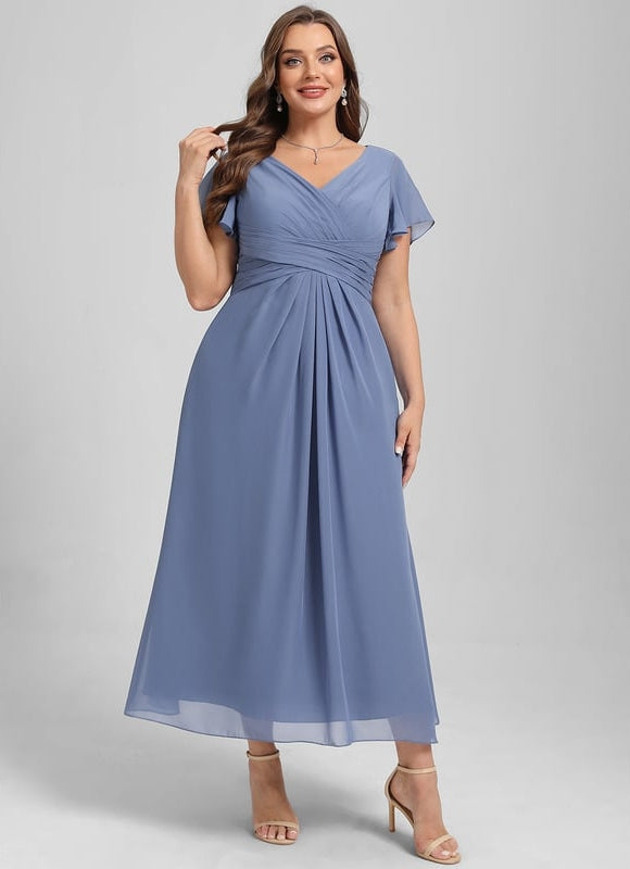 Robe Trapèze Florale Marine - gallery 7