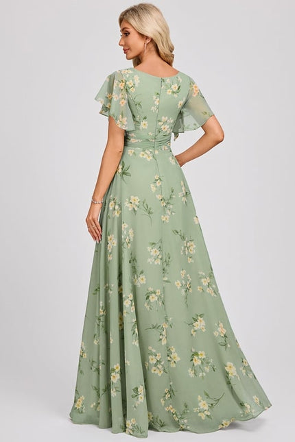 Robe Trapèze Mousseline Fendue - gallery 5