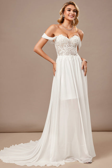 Robe Trapèze Élégance Blanche Vaporeuse - gallery 4