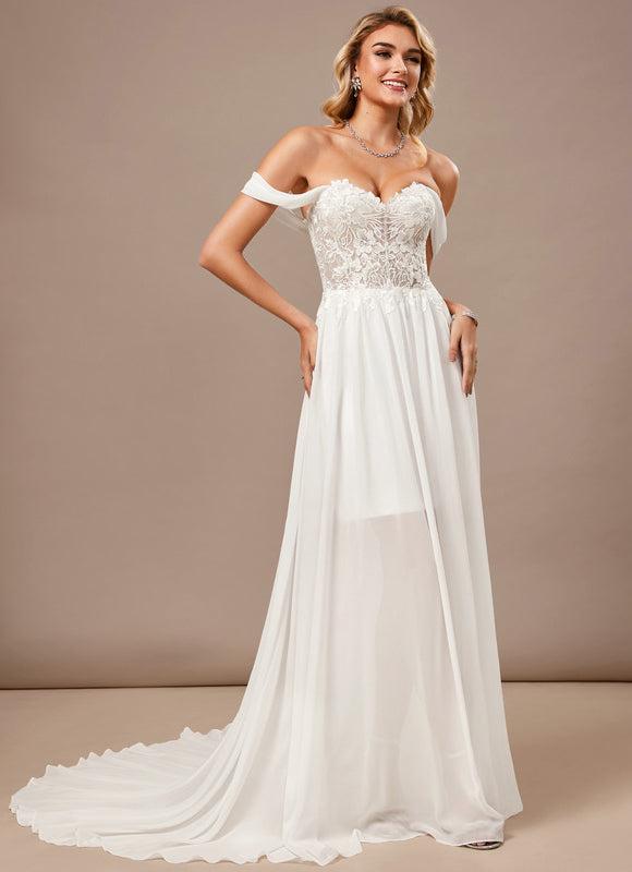Robe Trapèze Élégance Blanche Vaporeuse - gallery 4