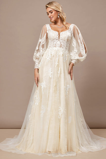 Robe Trapèze De Mariée Éthérée - gallery 3