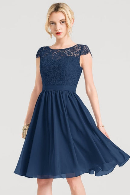 Robe Trapèze Violet Dentelle Douce - gallery 7