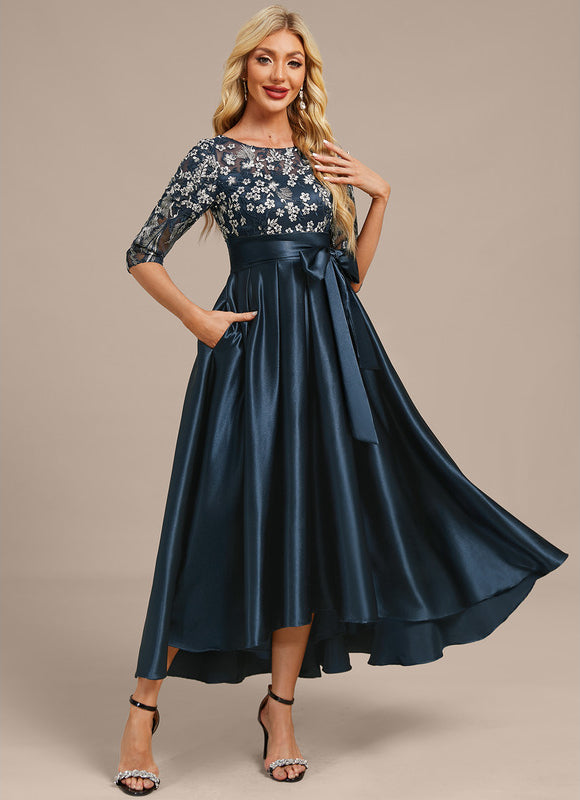 Robe Trapèze Satinée Florale
