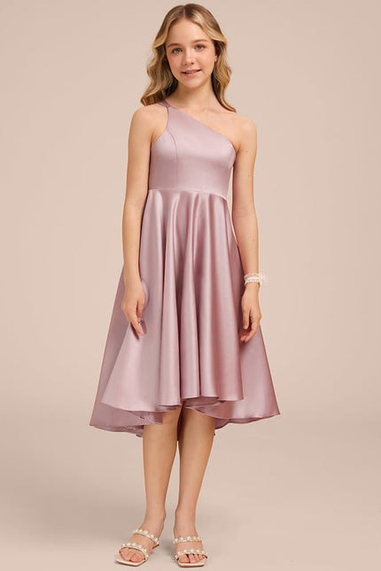 Robe Trapèze Satinée Lilas - gallery 2