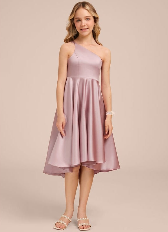 Robe Trapèze Satinée Lilas - gallery 2