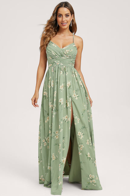 Robe Trapèze Longue Beige Élégante - gallery 1