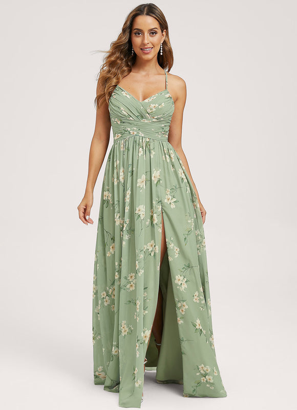Robe Trapèze Longue Beige Élégante - gallery 1
