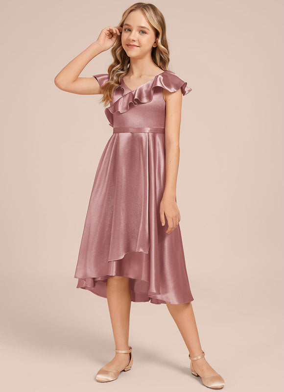 Robe Trapèze Satin Ciel - gallery 1