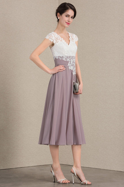 Robe Trapèze Violet Éclat Satiné - gallery 3