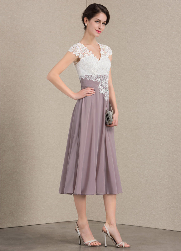 Robe Trapèze Violet Éclat Satiné - gallery 3
