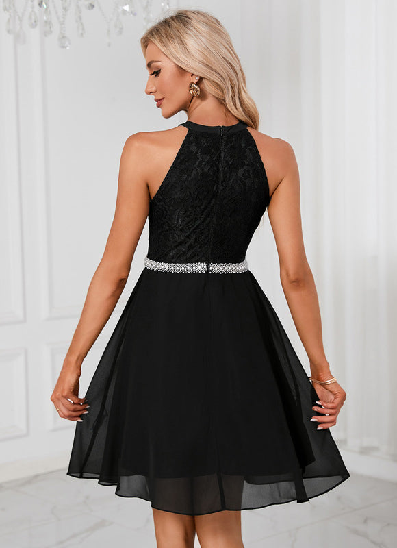 Robe Trapèze Noire Festive - gallery 3